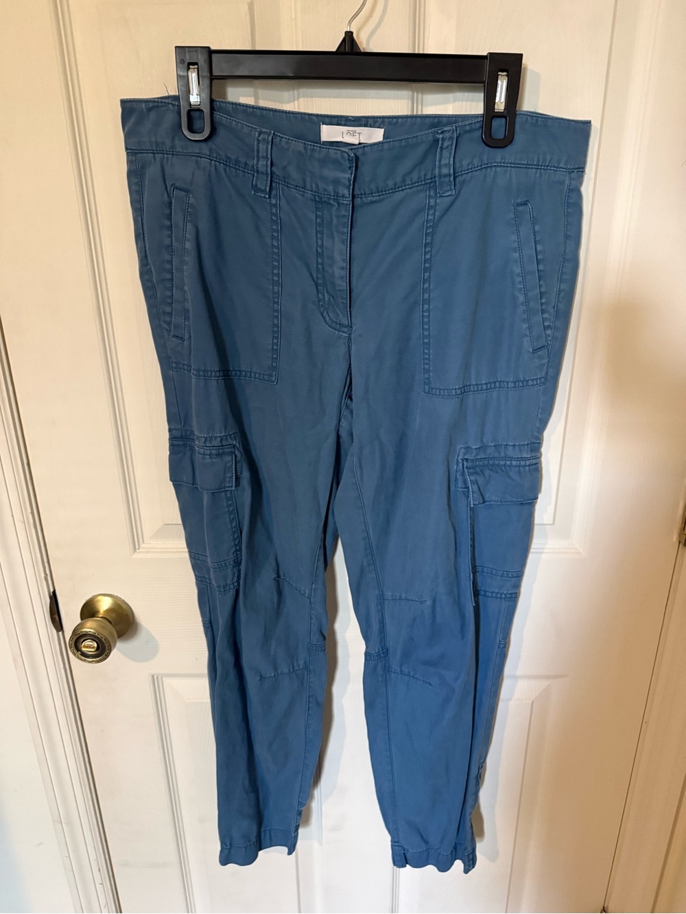 LOFT Blue Boyfriend Cargo Pants